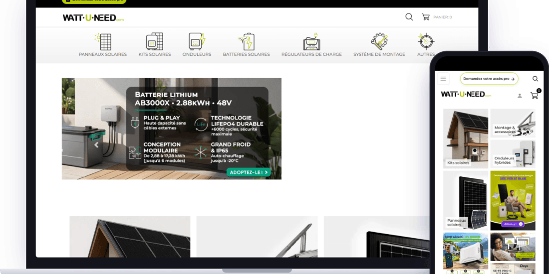 Wattuneed : site sur ordinateur et téléphone