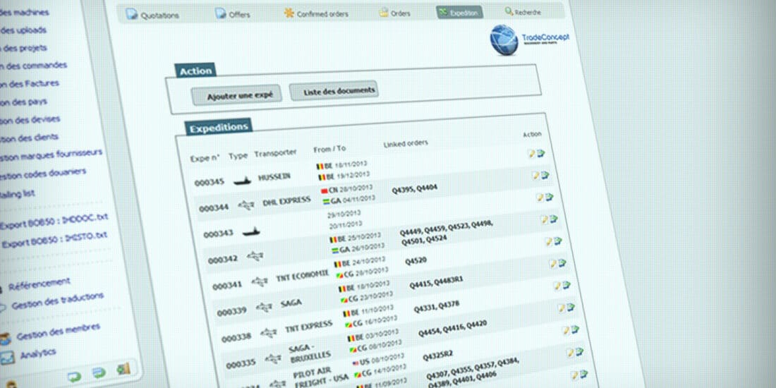 Trade Concept, extranet de gestion export